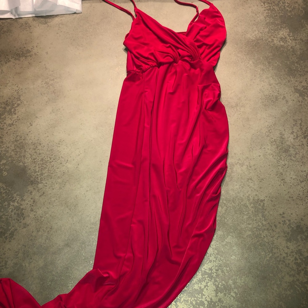Red long dress from nasty gal